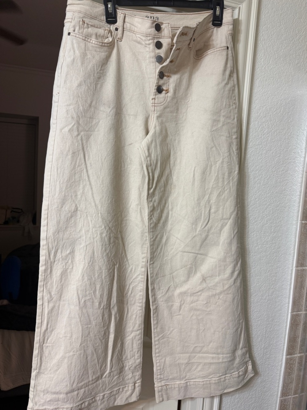 Wide Leg Women’s Pants in Off-White/Cream